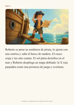 Página interior del cuento de Roberto